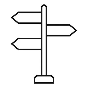 Guide sign board icon, outline style Stock Illustration