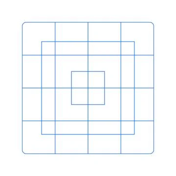 Guide, sizing for application logo design. App icon size flat template. Blank Stock Illustration