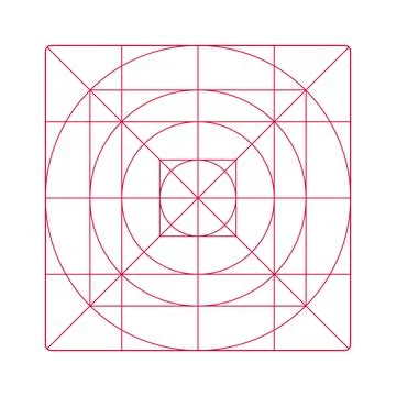 Guide, sizing layout for application logo design. App icon size template. Icon Illustrazione stock