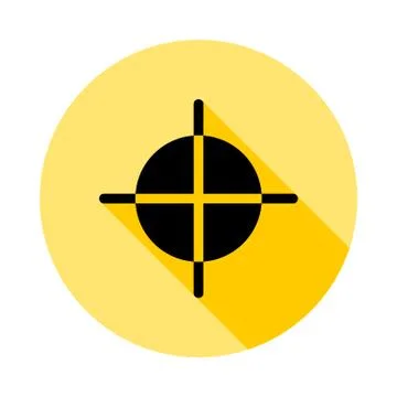 Guide, text outline icon in long shadow style Stock Illustration