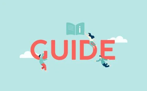Guide user information illustration. Educational guide and web reference for use Stock Illustration