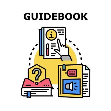 Guidebook concept with information, support, and advice Stock Illustration