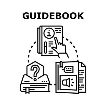 Guidebook concept with information, support, and advice Stock Illustration