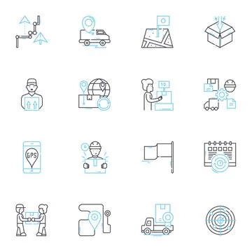 Guidebook linear icons set. Handbook, Directory, Almanac, Encyclopedia Stock Illustration