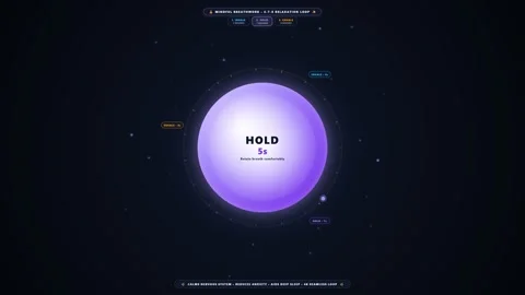 Guided 4-7-8 Breathing Circle Meditation Wellness 4K Vídeo Stock 346125889