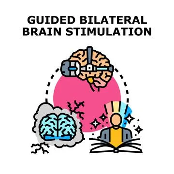 Guided bilateral brain stimulation improving brain health therapy Stock Illustration