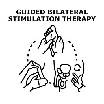 Guided bilateral stimulation therapy concept treating human body Stock Illustration