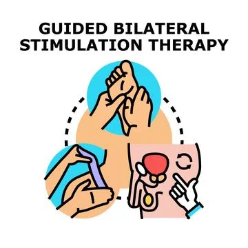 Guided bilateral stimulation therapy concept treating human body Stock Illustration