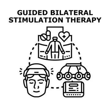 Guided bilateral stimulation therapy for mind wellness Stock Illustration