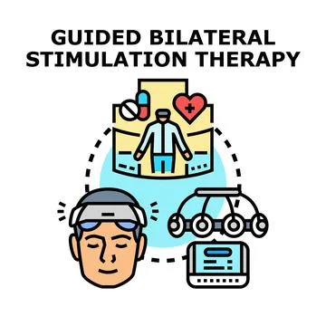 Guided bilateral stimulation therapy for mind wellness Stock Illustration