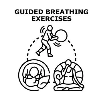 Guided breathing exercises concept representing wellness and yoga practices Stock Illustration