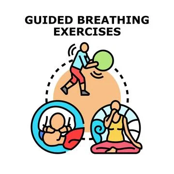 Guided breathing exercises concept representing wellness and yoga practices Stock Illustration