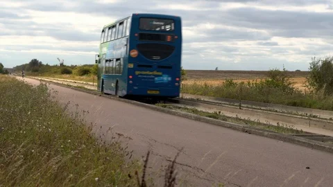 Guided Bus in Cambridgeshire Stock Footage