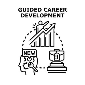 Guided career development concept achieving business growth Stock Illustration