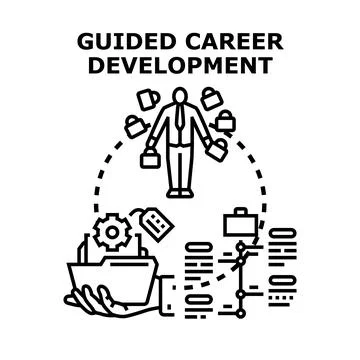 Guided career development planning professional path concept Stock Illustration