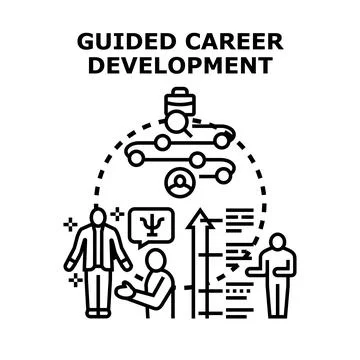 Guided career development process for professional growth Stock Illustration