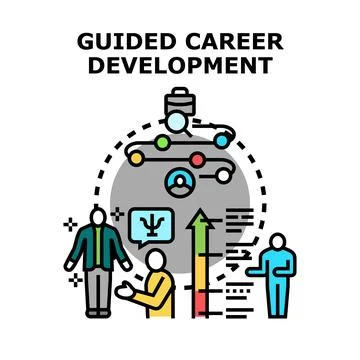 Guided career development process for professional growth Stock Illustration