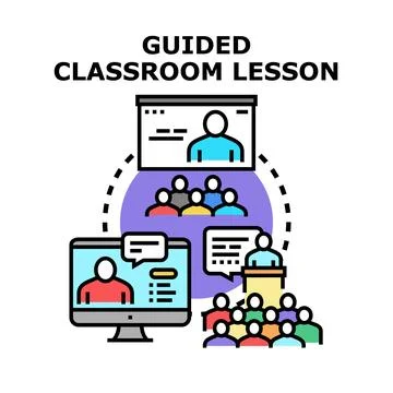 Guided classroom lesson offering diverse education methods Stock Illustration