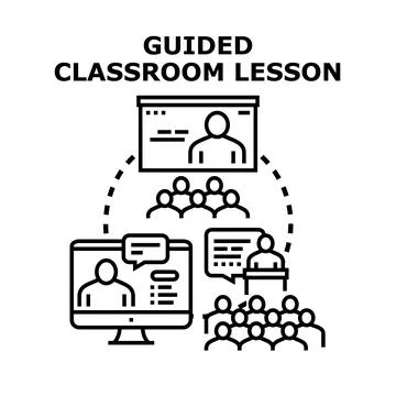 Guided classroom lesson offering diverse education methods Stock Illustration
