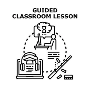 Guided classroom lesson planning education process Stockillustratie