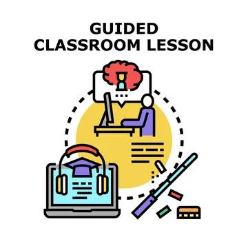 Guided classroom lesson planning education process Stock Illustration