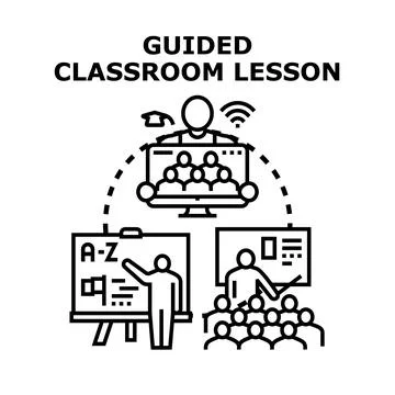 Guided classroom lesson planning education training concept Stock Illustration