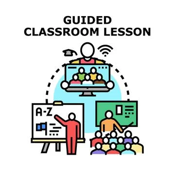 Guided classroom lesson planning education training concept Stock Illustration