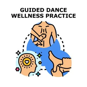 Guided dance wellness practice integrated healing concept Stock Illustration