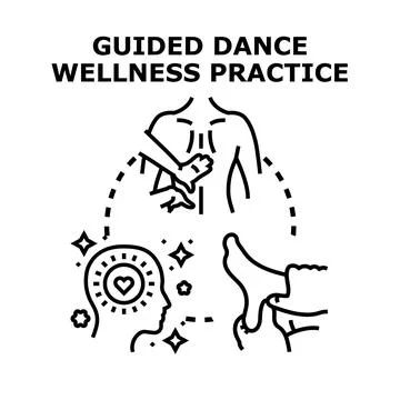 Guided dance wellness practice integrated healing concept Stock Illustration