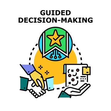 Guided decision making process for business solutions Illustrazione stock
