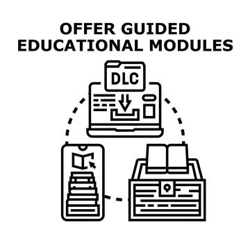 Guided educational modules offer online learning solutions 스톡 일러스트