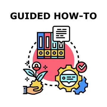 Guided how to process development and progress Stock Illustration