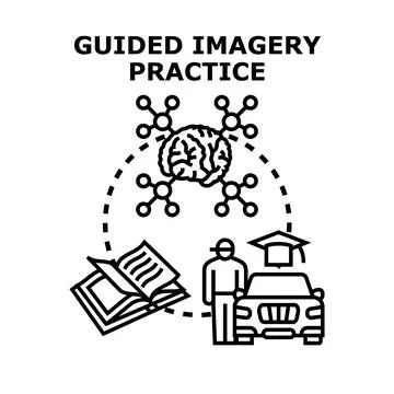 Guided imagery practice concept creating future goals Stock Illustration