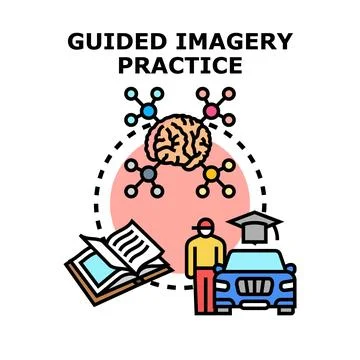 Guided imagery practice concept creating future goals Stock Illustration
