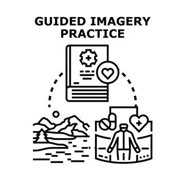 Guided imagery practice improving mental health and well being 스톡 일러스트
