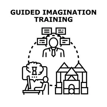 Guided imagination training assisting mental visualization and creativity イラスト素材