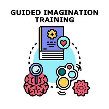 Guided imagination training for mental well being and health Stock Illustration