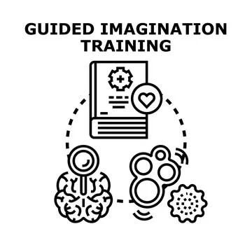 Guided imagination training for mental well being and health Stock Illustration