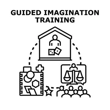 Guided imagination training for skill development and therapy Stock Illustration