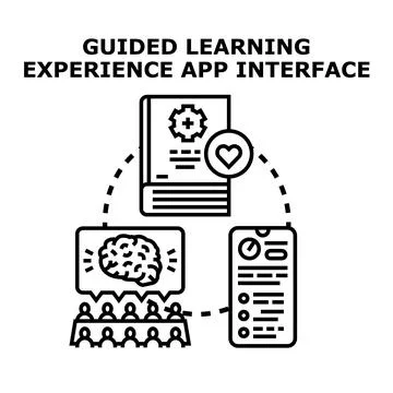 Guided learning experience app interface concept Ilustração Stock