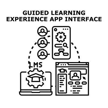 Guided learning experience app interface concept Stock Illustration