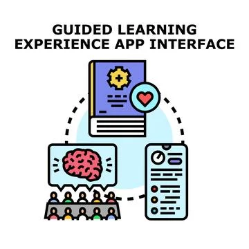 Guided learning experience app interface concept Stock Illustration
