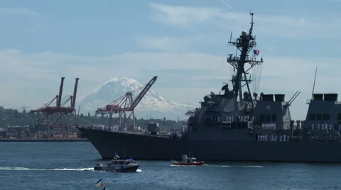 Guided Missile Destroyer USS Howard (DDG 83), Battleship, Navy, 4K Stock Footage 40544209