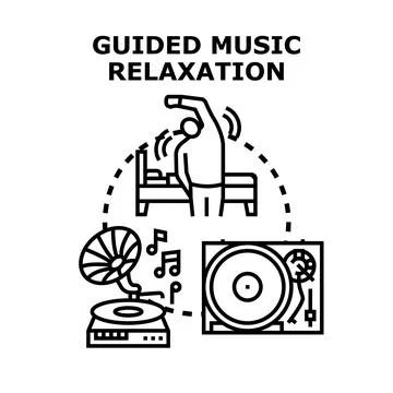 Guided music relaxation concept vector image Stock Illustration