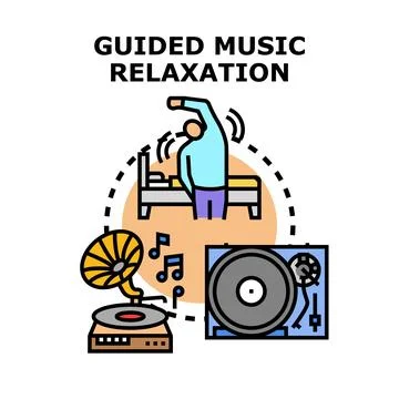 Guided music relaxation concept vector image Stock Illustration
