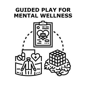 Guided play for mental wellness concept Stock Illustration