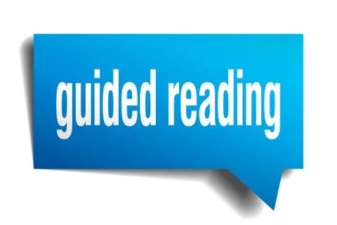 Guided reading blue 3d speech bubble Stock Illustration
