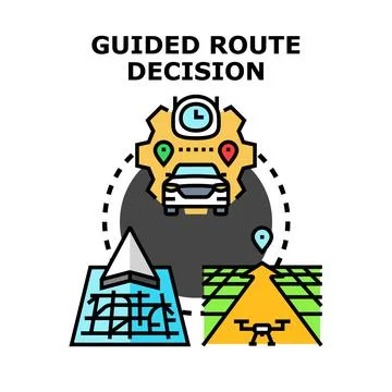 Guided route decision concept using modern technology Stock Illustration