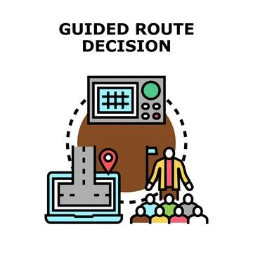 Guided route decision making for business strategy Stock Illustration