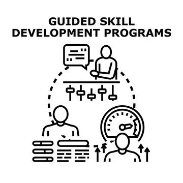 Guided skill development program for professional growth Stock Illustration